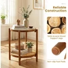 Promotions Apvalus šoninis staliukas 2 aukštų 47x47x58,5 cm natūralus/riešutas