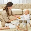 Promotions Aukšta kėdutė, medinė paaukštinta kėdutė su stalu, ruda