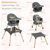 Promotions Aukštas kėdė 9-in-1 konvertuojama su nuimamu padėklu 15 kg tamsiai pilka