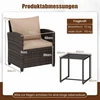 Promotions Balkono baldų komplektas 64x62x76 cm Rudas Chaki Rotangas Lauko sėdėjimas