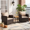 Promotions Balkono baldų komplektas 64x62x76 cm Rudas Chaki Rotangas Lauko sėdėjimas