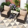 Promotions Balkono baldų komplektas 64x62x76 cm Rudas Chaki Rotangas Lauko sėdėjimas
