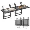 Promotions Balkono turėklų stalai, 2 vnt., 122x46-51x60-79 cm, juodos spalvos