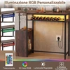 Promotions Baro skaitiklis reguliuojamas LED baro skaitiklis su įkrovimo stotele 110x40x92 cm juodas metalas