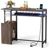Promotions Baro skaitiklis reguliuojamas LED baro skaitiklis su įkrovimo stotele 110x40x92 cm juodas metalas