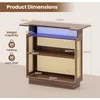 Promotions Baro stalas, 4 lygių rataninis baro stalas, 120x55x110 cm, rudas, su laikymo vieta