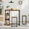 Promotions Baro stalo komplektas, 3 dalių baro aukščio valgomojo stalas su 2 taburetėmis, 111,8x61x111,8 cm, ruda