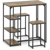 Promotions Baro stalo komplektas, 3 dalių baro aukščio valgomojo stalas su 2 taburetėmis, 111,8x61x111,8 cm, ruda