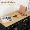 Promotions Batų spintelė, 70x35x93 cm, juoda, reguliuojamos lentynos, mediena ir metalas