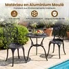 Lauko baldų komplektas Promotions Bistro komplektas, 3 dalių lieto aliuminio sodo baldai, 60x66 cm, juoda