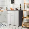 Promotions Bufetinis šoninis spintelė, 88,9x40,6x80 cm, tamsiai pilka balta
