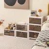 Promotions Dėvimieji plastikiniai sandėliavimo dėžės 6 vnt. su dangčiais ir durelėmis baltos spalvos
