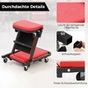 Promotions Dirbtuvių riedantis stalas, 2-in-1 riedantis stalas su paminkštinta sėdyne, raudonas