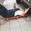 Promotions Dirbtuvių vežimėlis, 2-in-1 riedantis staliukas su 6 ratukais ir paminkštinta sėdyne, juodas