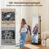 Promotions Drabužių kabykla su visu ilgiu veidrodžiu, 45x135 cm, juoda, su laikymo vieta, metalas