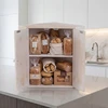 Promotions Duonos dėžutė kampinė, dviejų sluoksnių organizatorius, 30,5x30,5x40,6 cm, balta, bambukas