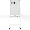 Promotions Dviejų pusių mobilioji balta lenta su rašiklių dėklu ir priedais, 60x90 cm, juoda