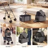 Promotions Dviejų vietų sulankstomas 3-in-1 augintinio vežimėlis su 2 nuimamais krepšiais 83x46x115 cm pilkas
