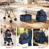 Promotions Dviejų vietų sulankstomas 3-in-1 augintinio vežimėlis su 2 nuimamais krepšiais 83x46x115 cm mėlynas