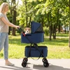 Promotions Dviejų vietų sulankstomas 3-in-1 augintinio vežimėlis su 2 nuimamais krepšiais 83x46x115 cm mėlynas