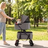 Promotions Dviejų vietų sulankstomas 3-in-1 augintinio vežimėlis su 2 nuimamais krepšiais 83x46x115 cm pilkas