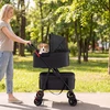 Promotions Dviejų vietų sulankstomas 3-in-1 augintinio vežimėlis su 2 nuimamais krepšiais 83x46x115 cm juodas
