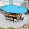 Promotions Dvigubas skėtis su stoveliu 470x285x261 cm tamsiai mėlynas