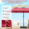 Promotions Dvigubas skėtis su stoveliu 470x285x261 cm tamsiai mėlynas