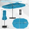 Promotions Dvigubas skėtis su stoveliu 470x285x261 cm tamsiai mėlynas