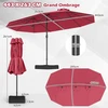 Promotions Dvigubas skėtis su stoveliu 470x285x261 cm tamsiai mėlynas