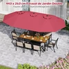 Promotions Dvigubas skėtis su stoveliu 470x285x261 cm tamsiai mėlynas
