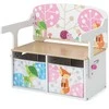 Promotions Dvipusė vaikų veiklos suoliukas, 53.3x55.9x147.3 cm, pilka balta