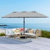 Promotions Dvipusis terasos skėtis su baze 464x286x248 cm pilkas