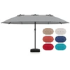 Promotions Dvipusis terasos skėtis su baze 464x286x248 cm pilkas