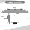 Promotions Dvipusis terasos skėtis su baze 464x286x248 cm pilkas