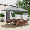 Promotions Dvipusis terasos skėtis su baze 464x286x248 cm pilkas