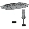 Promotions Dvipusis terasos skėtis su baze 464x286x248 cm pilkas