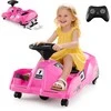 Promotions Elektrinis lenktyninis kartingas, 12V lenktyninė mašina su nuimamu mopso vežimėliu, rožinė, 12V