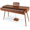 Promotions Elektrinis klaviatūras, 88 klavišų skaitmeninis pianinas su stalčiumi, 142x51x81 cm, rudas