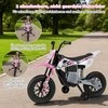 Promotions Elektrinis vaikų motociklas 107x56x70 cm rožinis, su pagalbiniais ratukais