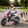 Promotions Elektrinis vaikų motociklas 107x56x70 cm rožinis, su pagalbiniais ratukais