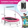 Promotions Fitneso batutas, dvigubai sulankstomas, reguliuojama turėklė, rožinė