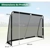Promotions Futbolo vartai, 300x91x200 cm, juodi, metalinis rėmas