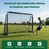 Promotions Futbolo vartai, 300x91x200 cm, juodi, metalinis rėmas