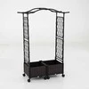 Promotions Gėlių dėžė su grotelėmis ir stogeliu, 104x40x147 cm, ruda, metalas ir ratanas