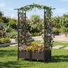 Promotions Gėlių dėžė su grotelėmis ir stogeliu, 104x40x147 cm, ruda, metalas ir ratanas
