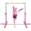 Promotions Gimnastikos skersinis 195x121x85-145 cm rožinis, reguliuojamas, metalas, bambukas