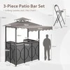 Promotions Grilio pavėsinė, 3 dalių lauko BBQ stogelis, pilka