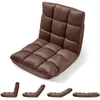 Promotions Grindų kėdė 14 pozicijų reguliuojama sulankstoma atlošiamas 98.5x49.5x14 cm rudos spalvos flanelė