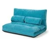 Promotions Grindų sofa-lova, 167x108x18 cm, mėlyna, reguliuojama veliūrinė